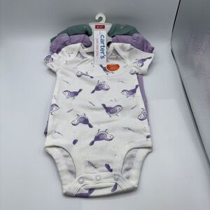 Carter's Just One You® Baby Girls' 3pk Short Sleeve Bodysuit 6M-Shower Party NWT
